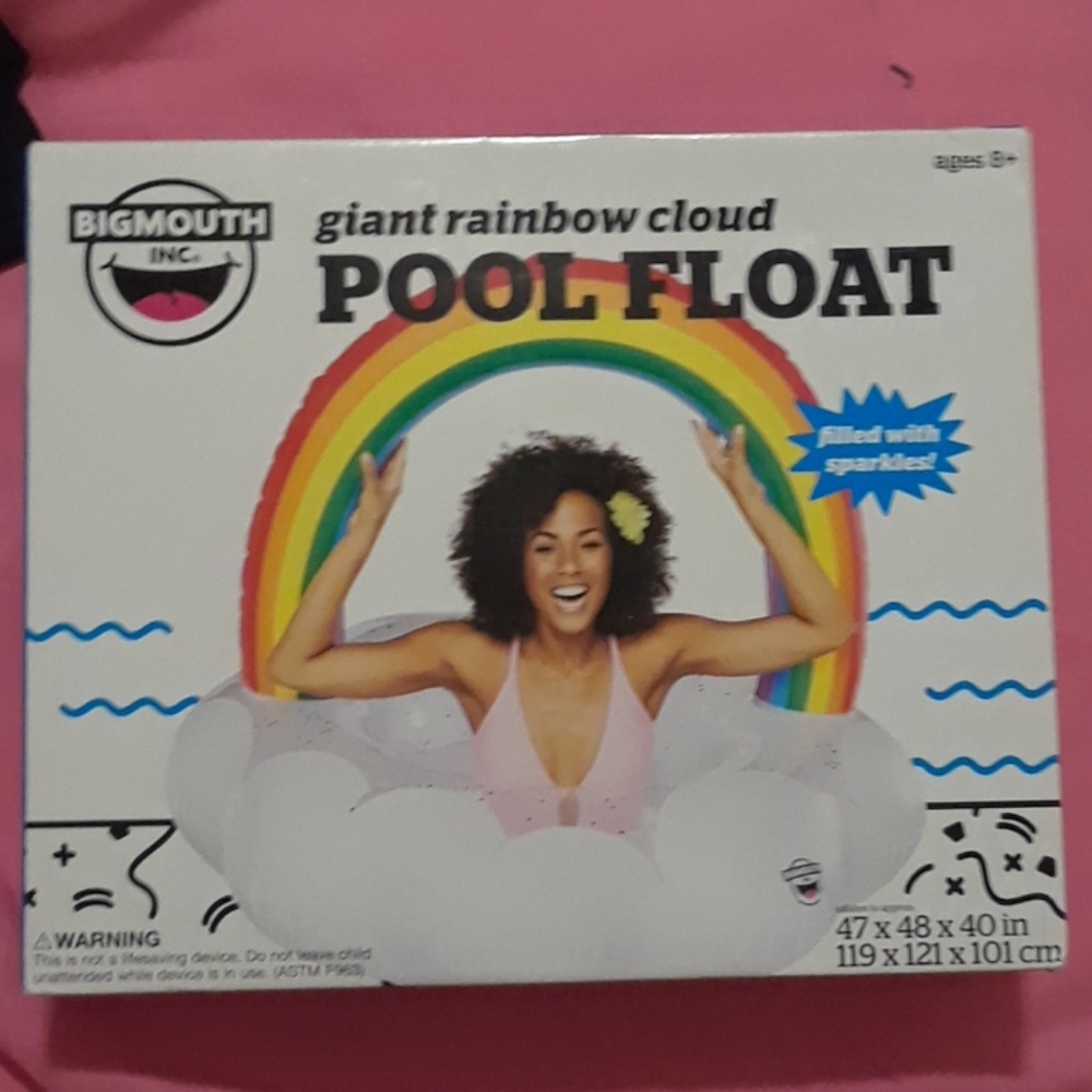 Giant rainbow cloud pool float